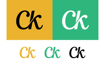 Monogram ck c k script logos design.