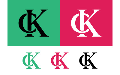Monogramlogo-ontwerp in kleuren.