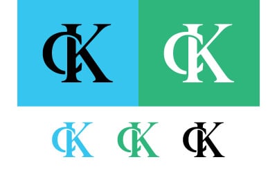 Monogram logo design ck with colors.