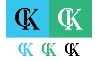 Monogram logo design ck with vibrant colors.