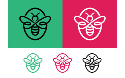 Oval bee icon for natural product branding.