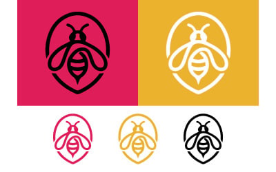 Round bee logo design for creative brands.