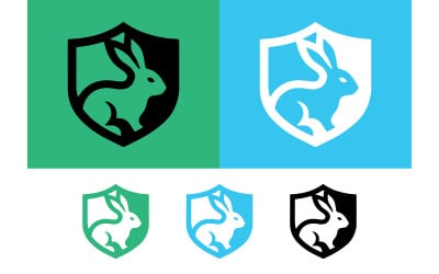 Abstraktes Hasenschild-Logo-Grafikdesign grün.