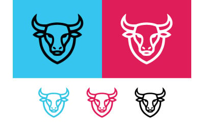 Logo ve marka kullanımı için boğa amblemi grafik tasarımı.