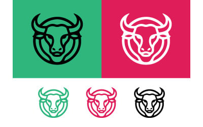 Emblema di un toro dal design moderno su sfondo verde.