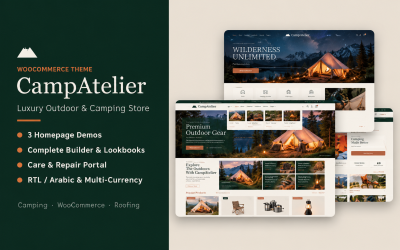 CampAtelier – Tema WooCommerce de lujo para actividades al aire libre y glamping