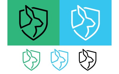 Koncepcja graficzna logo z tarczą królika.