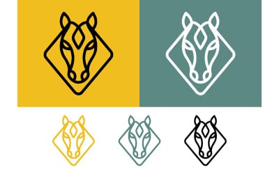Diamond framed horse head icon.