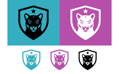 Pantherkopf-Schildlogo in zwei Farben.