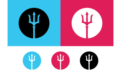 Dreizack-Logo, kreisförmiges Emblem, modernes Symbol.