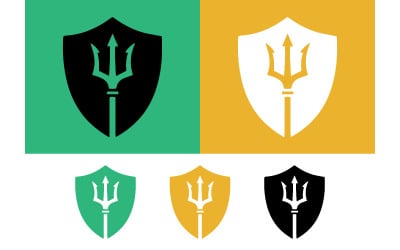 Trident schild embleem logo, opvallend grafisch ontwerp.