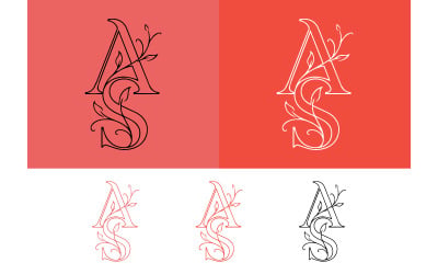 Een elegant monogramlogo met bloemen en natuurlijke elementen.