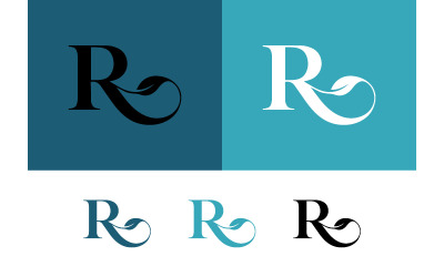 Classic letter r logo design on blue background.