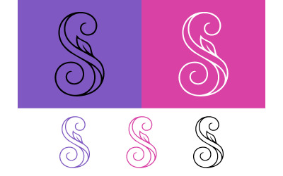 Curvy letter s logo with leaf detail.