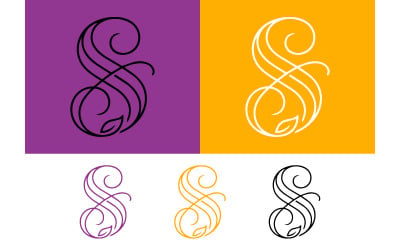 Elegant letter s logo with leaf flourish.