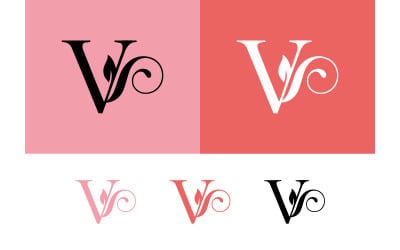 Elegant letter v logo design on pink background.