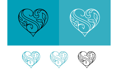 Logo stilizzato con ornamento floreale a forma di cuore.