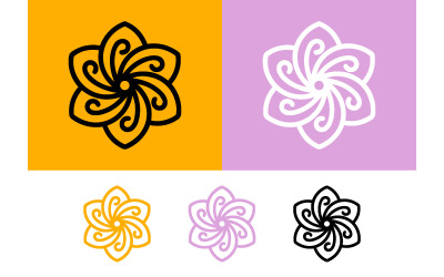 Abstract flower icons decorative vector art.