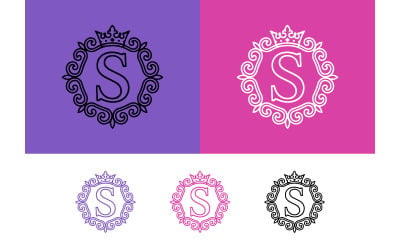 Circular ornate royal s monogram set.