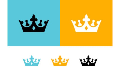 Kronenlogos in den Farben Blau, Orange und Schwarz.
