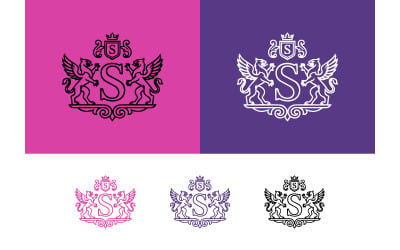 Griffin heraldic crest s monogram emblem.