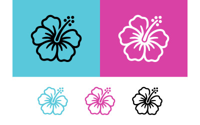 Hibiscus flower icons colorful vector graphic design.