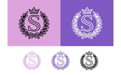Laurel wreath royal s monogram logos.