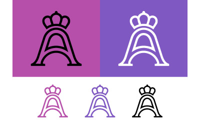 Letter a with crown and ornate border logo.