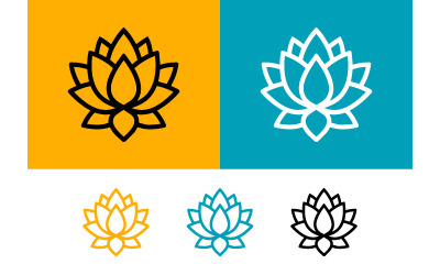Lotus flower icon delicate petal design.