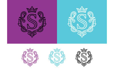 Luxury heraldic letter s logo collection.