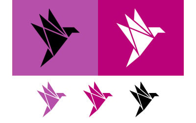 Origami bird logo abstract geometric design.