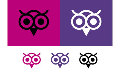 Stylized owl face logo minimalist icon.