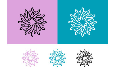 Abstract floral pattern pink and teal background.