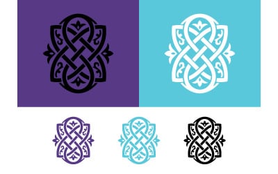 Logo con monogramma a S e nodo celtico.