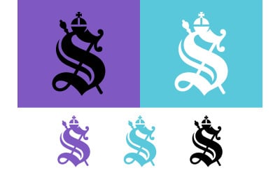 Logo con emblema a forma di lettera gotica &amp;quot;s&amp;quot;, corona e scettro.