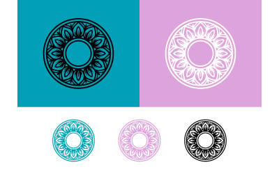 Intrikat svart blommig mandala grafisk design.