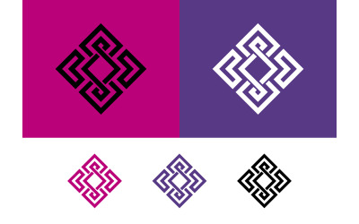 Motif géométrique carré à nœud celtique.