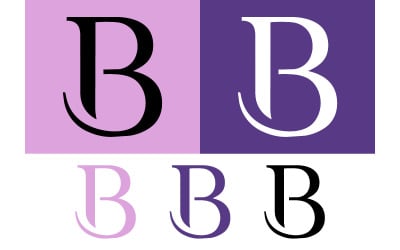优雅的字母 b 首字母现代衬线字体设计。