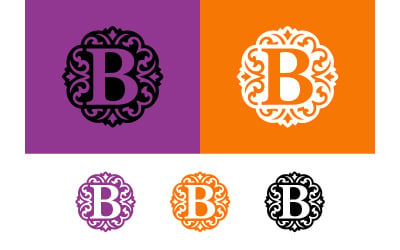 字母 B 的精美徽标设计。