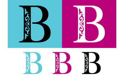 Utsmyckade bokstaven b utklipp dekorativa emblem design.