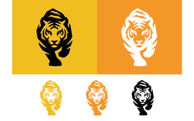 Tiger-logotypen går framifrån aggressivt rovdjur.