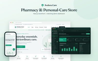 Avelora Care - Pharmacy and Drug Store Next.js eCommerce Template with Admin Dashboard