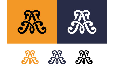 Svart utsmyckade bokstaven en monogram emblem modern logotyp.