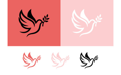 Duva som bär olivkvist för fredslogotypdesign.