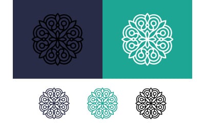 Elegant mandala design graphic element orange.