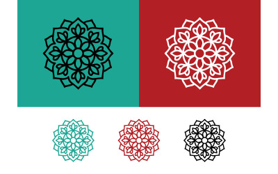Mandala logo design black and teal.