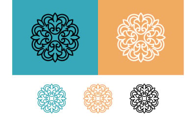 Ornate mandala design graphic element blue.
