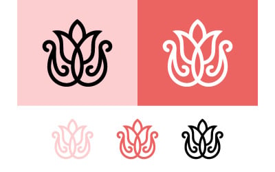 Stylized tulip logo design in pink and coral.