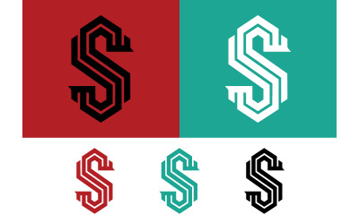 Conceito abstrato de design de logotipo com a letra geométrica &amp;quot;s&amp;quot;.