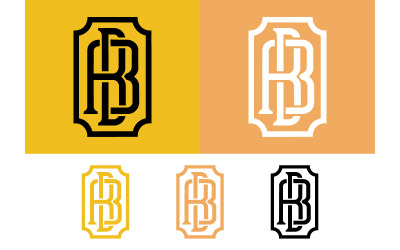 Ingelijst monogram met de letters AB in elkaar grijpend.